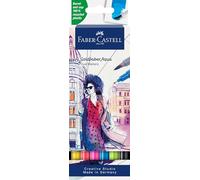 Faber-Castell Creative Studio Goldfaber Aqua Dual Marker, Multicoloured, Marker Wallet Of 6, For Art, Craft, Drawing, Sketching, Home, School, University, Colouring