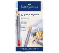 Faber-Castell Creative Studio Goldfaber Aqua Watercolour Pencil, Multicoloured (Multicoloured) Tin Of 12 Pencils, For Art, Craft, Drawing, Sketching, Home, School, University, Colouring