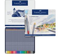 Faber-Castell Creative Studio Goldfaber Aqua Watercolour Pencil, Multicoloured, Tin of 24 Pencils, Art, Craft, Drawing, Sketching, Home, School, University, Colouring