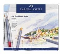 Faber-Castell Creative Studio Goldfaber Aqua Watercolour Pencil, Multicoloured (Multicoloured) Tin Of 48 Pencils, For Art, Craft, Drawing, Sketching, Home, School, University, Colouring
