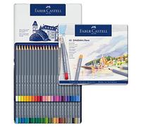 Faber-Castell Creative Studio Goldfaber Aqua Watercolour Pencil, Multicoloured (Multicoloured) Tin Of 48 Pencils, For Art, Craft, Drawing, Sketching, Home, School, University, Colouring