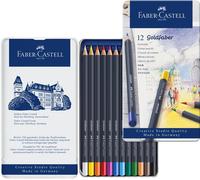 Faber-Castell Creative Studio Goldfaber Colour Pencil, Multicoloured (Multicoloured) Tin Of 12 Pencils, For Art, Craft, Drawing, Sketching, Home, School, University, Colouring