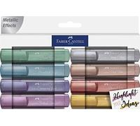 Faber-Castell Creative Studio Highlighter Tl 46 Metallic, Multicoloured, Wallet 8, For Art, Craft, Drawing, Sketching, Home, School, University, Colouring