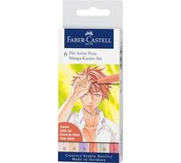 Faber-Castell Creative Studio Pitt Artist Pen Brush India Ink Pen, Kaoiro, Wallet Of 6, For Art, Craft, Drawing, Sketching, Home, School, University, Colouring