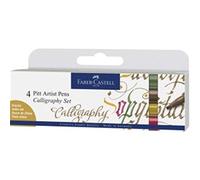 Faber-Castell Pitt Artist Pens Calligraphy FC-167505, India Ink, Multicoloured Set of 4