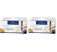 Faber-Castell Creative Studio Pitt Artist Pen Calligraphy India Ink Pen, Set Of 6, Set Of 6, For Art, Craft, Drawing, Sketching, Home, School, University, Colouring (Pack of 2)