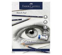 Faber-Castell Creative Studio Sketch Pad, A3, Acid Free Gummed Paper Pad 100 GSM, 50 Sheets For Graphite, Coloured Pencils, Charcoal, Sketching, Arts, Craft, Home And School