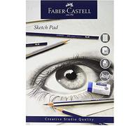 Faber-Castell Creative Studio Sketch Pad, A4, Acid Free Gummed Paper Pad 100 GSM, 50 Sheets For Graphite, Coloured Pencils, Charcoal, Sketching, Arts, Craft, Home And School