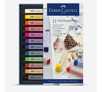 Faber-Castell Creative Studio Soft Pastels, Multicoloured, Cardboard Wallet Of 12, For Art, Craft, Drawing, Sketching, Home, School, University, Colouring
