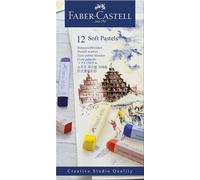 Faber-Castell Creative Studio Soft Pastels, Multicoloured, Cardboard Wallet of 12, Art, Craft, Drawing, Sketching, Home, School, University, Colouring