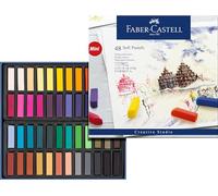 Faber-Castell Creative Studio Soft Pastels Mini, Multicoloured, Cardboard Wallet Of 48, For Art, Craft, Drawing, Sketching, Home, School, University, Colouring