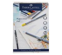 Faber-Castell Creative Studio Watercolour Pad, A3, Acid Free Spiral Bound Paper, 190 GSM, 15 Sheets For Watercolour Paint, Pencils And Markers, Arts, Craft, Home And School