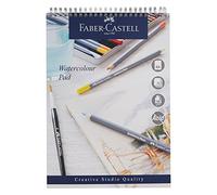 Faber-Castell Creative Studio Watercolour Pad, A4, Acid Free Spiral Bound Paper, 190 GSM, 15 Sheets for Watercolour Paint, Pencils and Markers, Arts, Craft, Home and School