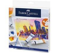 Faber-Castell Creative Studio Watercolour Set, with Mixing PaletteMulticoloured, Set of 24, for Art, Craft, Drawing, Sketching, Home, School, University, Colouring