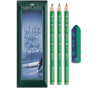 Faber-Castell Dinosaur Jumbo HB Pencils & Eraser Gift Set, Pack of 4
