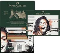 Faber-Castell Discovery Set Dry Art, 17 Piece Set, Gift, Artist Supplies, Coloured Pencils, Pastel Pencils, Charcoal, Graphite, Fineliner Pen, Erasers, Complete Artist Set For Home, School, Art Studio
