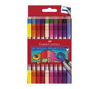 Faber-Castell Double-Ended Fibre-tip Pen Set, Assorted Colours, Box of 20