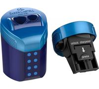 Faber-Castell Double-Hole Sharpener RollOn Dots - Assorted Colours (Midnight Black, Deep Blue)