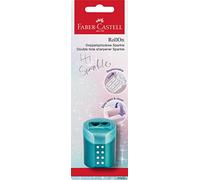 Faber-Castell Double Hole Sharpener RollOn Sparkle, Blister Card of 1 - Assorted Colours
