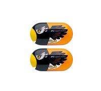 Faber-Castell Double Sharpener Beetle with Eraser (Eagle Double Pack) - Yellow - PVC - Manual - PENCIL_SHARPENER - Pencil Sharpener - Pencil Sharpener