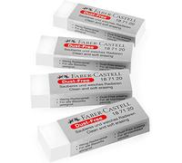 Faber-Castell Dust-Free Comfort Edge Eraser Rubbers - White - Pack of 4