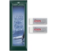 Faber-Castell Dust Free Eraser - Clean and Soft Erasing - Smudge-Free, Dust-Reducing, Safe Non-Toxic Erasers for Students, Artists, Office Use - in Envelope Packaging (Pack of 2)