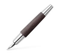 Faber-Castell e-motion 148222 Fountain Pen Wood/Chrome/EF Nib with Gift Packaging/Barrel Colour Black/Silver