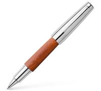 Faber-Castell E-Motion Wood Rollerball Pen Pear Wood / Chrome, Reddish Brown