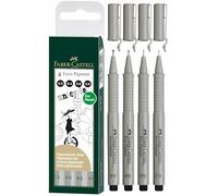 Faber-Castell "Ecco Pigment" Wallet Fiber Tip Pen (Pack of 4)