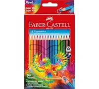 Faber-Castell Ergonomics 116514 Colouring Pencils Set, 18 Pieces, Triangular Shape, Colouring Accessories for Children and Adults