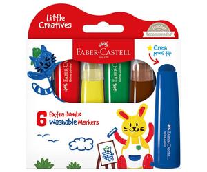 Faber-Castell Extra Jumbo Ultra Washable Marker 6 Pack Child-Friendly Design