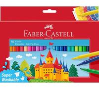 FABER-CASTELL - Felt Tip Pen Castle Pack of 50 in Cardboard Box (554204), Black
