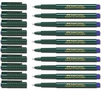 Faber-Castell Fibre Pen, Fine-Pen 1511, 0.4 mm, blue, 10 Stifte