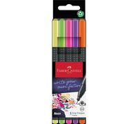 Faber-Castell Fibre-Tip Grip Pen 0.4Mm Tip Assorted Neon 56% Recycled Plastic Pa