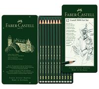 Faber Castell Finest Artist 9000 Drawing / Soft Sketching Pencil Tin Set : 8B-2H