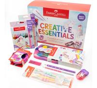 Faber-Castell Gift Box Creative Essentials Stationery Gift Set (Unicorn) | Creative Essentials | Arts, Crafts, Painting | Watercolour Paints, Brushes, Pencils, Sharpener, Stickers, Eraser