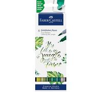 Faber-Castell Goldfaber Aqua Jungle 164517 Dual Marker with Brush Tip and Fineliner Tip, Pack of 6