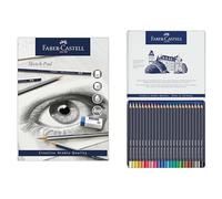 Faber-Castell Goldfaber, Colour Pencil Set, Tin of 24 & Sketch Pad, A5, Gummed Paper Pad 100gsm, 50 Sheets, Art, Drawing, Sketching, Artist Supplies