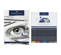 Faber-Castell Goldfaber, Colour Pencil Set, Tin Of 36 & Sketch Pad, A4, Gummed Paper Pad 100 GSM, 50 Sheets