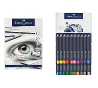 Faber-Castell Goldfaber, Colour Pencil Set, Tin of 48 & Sketch Pad, A4, Gummed Paper Pad 100gsm, 50 Sheets, Art, Sketching, Drawing, Artist Supplies