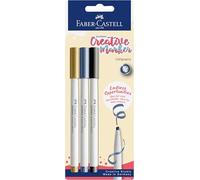 Faber-Castell Goldfaber Creative Marker Blistercard, Calligraphy Tip, Set of 3, Drawing, Creative Lettering, Sketching, DIY, Upcycling, Colouring Marker Pen For Many Creative Art Projects