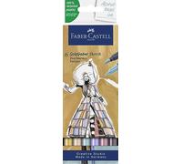 Faber-Castell Goldfaber Sketch 164808 Fashion Marker Pens with Brush Tip and Fineliner Tip (Pack of 6)