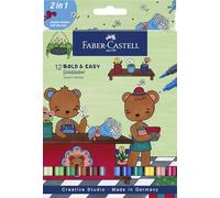 Faber-Castell Goldfaber Sketch Markers, Bold & Easy, Wallet Set Of 12, Colouring Markers, Alcohol-Based Marker Pens, Fast-Drying Ink, Dual Nibs Tip, Art Set Supplies, Coloring, Sketching, Drawing Pens