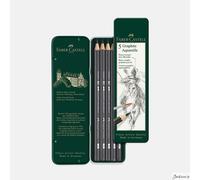 Faber-Castell Graphite Aquarelle Pencils Water Soluble Metal Tin Set Of 5