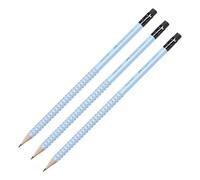 Faber-Castell Graphite Pencil Grip 2001 with eraser B sky (Pack of 3)