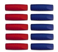 FABER-CASTELL Grip 2001 Eraser Cap Pencil Lead Protector - 10-Pack->5 Red-5 Blue