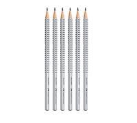 Faber-Castell Grip 2001 Pencil in Pack of 6 HB Hardness Case Colour Silver 2B
