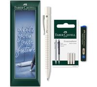 Faber-Castell Grip 2010 Mechanical Pencil Set, 3pcs, Coconut Milk | 0.7mm HB Leads, Ergonomic Shape & Dotted Grip, Refillable, Includes Replacement Leads & Erasers