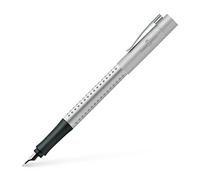Faber-Castell Grip 2011 Fountain Pen, F Nib Silver Silver