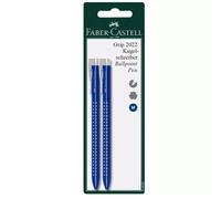 Faber-Castell Grip 2022 Ballpoint Pen - Blue Barrel - Blue Ink - Blister of 2
